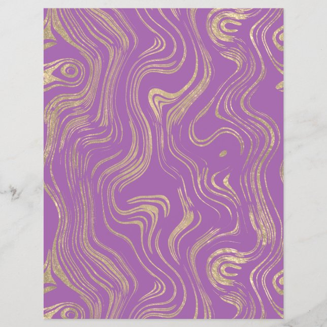 Marbled Gold Foil Scrapbook Paper (Front)