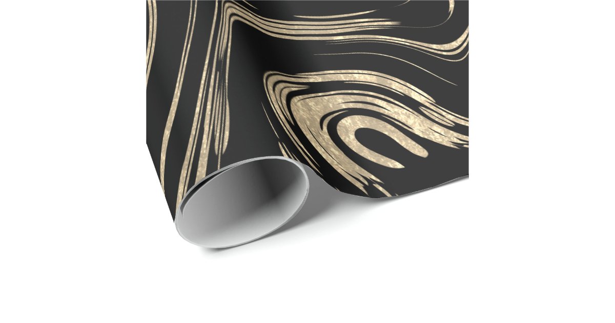 Silver Gray Gold Marble Shiny Metallic Stroke Lux Wrapping Paper