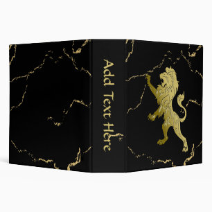Marbled Golden Royal Lion   3 Ring Binder