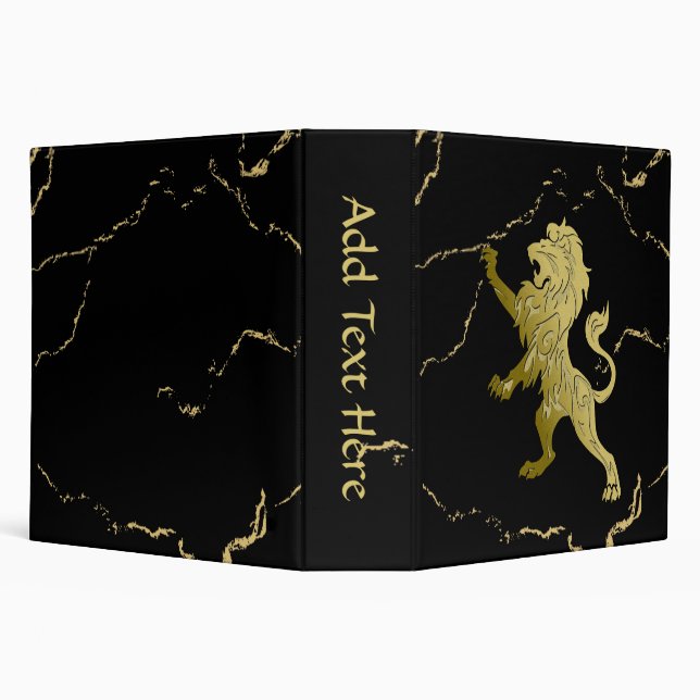 Marbled Golden Royal Lion   3 Ring Binder (Background)