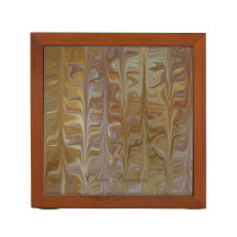 Marbled Golden Wet Cedar Art Pattern Desk Organize