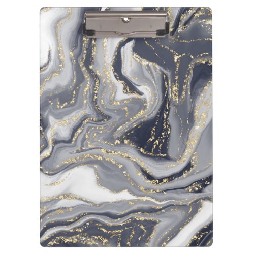 Marbled Gray White and Gold Clipboard