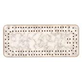Marbled Gray White Marble Stone Pattern Background Cribbage Board (Front (Horizontal))