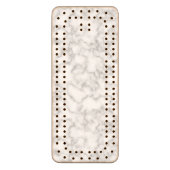 Marbled Gray White Marble Stone Pattern Background Cribbage Board (Front Vertical)