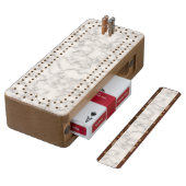 Marbled Gray White Marble Stone Pattern Background Cribbage Board (Angled)