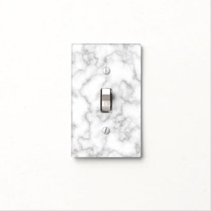 Marbled Gray White Marble Stone Pattern Background Light Switch Cover