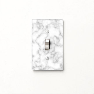 Marbled Gray White Marble Stone Pattern Background Light Switch Cover