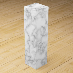 Marbled Gray White Marble Stone Pattern Background Wine Gift Box