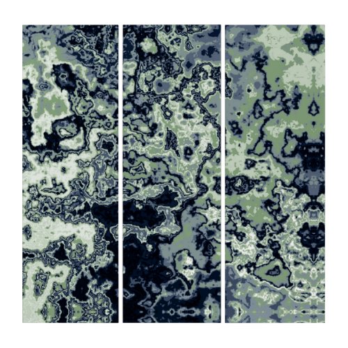 Marbled Green Triptych