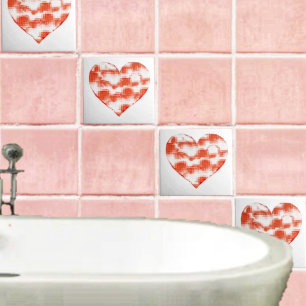 Marbled Heart Ceramic Tile