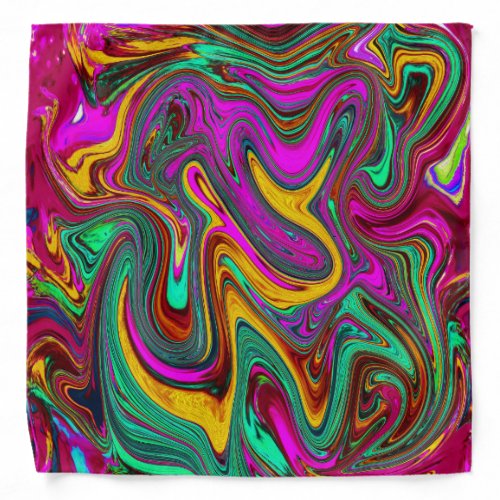 Marbled Hot Pink and Sea Foam Green Abstract Art Bandana