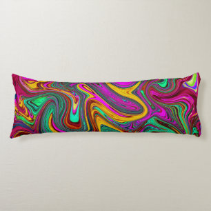 Marbled Hot Pink and Sea Foam Green Abstract Art Body Pillow