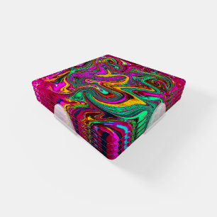 Marbled Hot Pink and Sea Foam Green Abstract Art Coaster Set