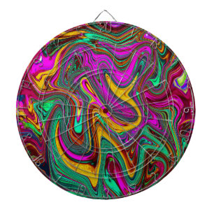 Marbled Hot Pink and Sea Foam Green Abstract Art Dart Board