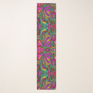 Marbled Hot Pink and Sea Foam Green Abstract Art Scarf