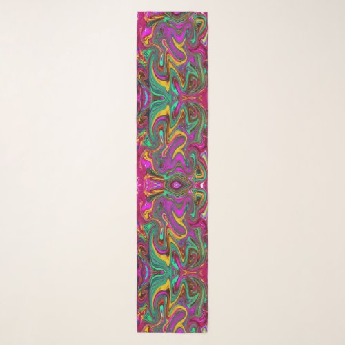 Marbled Hot Pink and Sea Foam Green Abstract Art Scarf