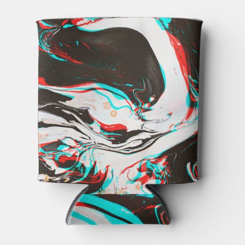 Marbled Ink Distorted Glitch Texture Can Cooler