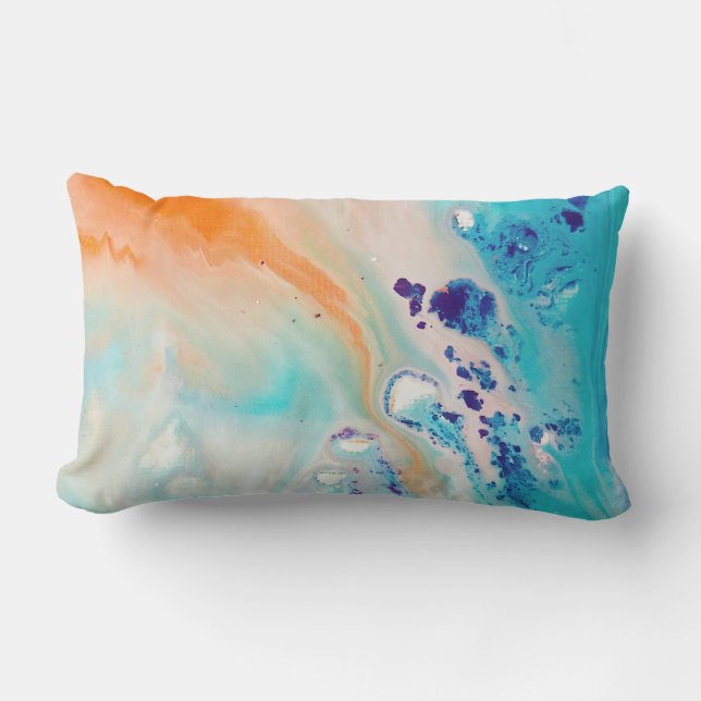 Marbled Ink Lumbar Pillow (Front)