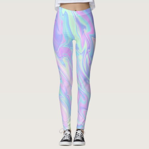 Marbled Iridescence Pattern Leggings