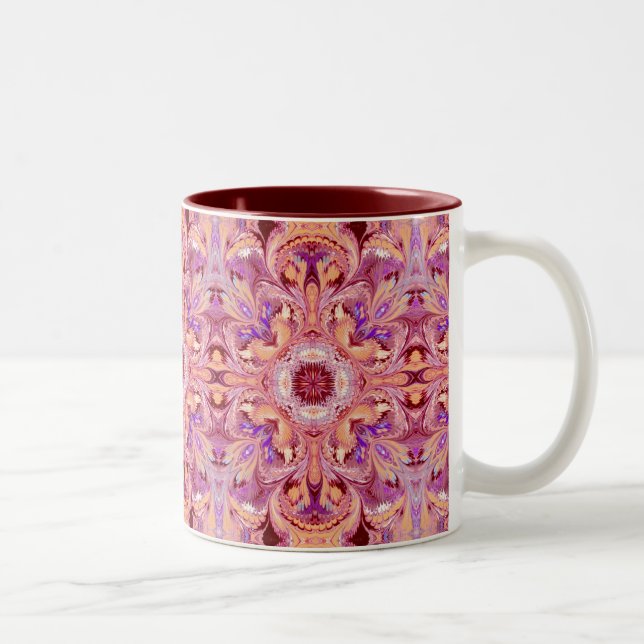 Marbled Kaleidoscope Pattern Ceramic Mug (Right)