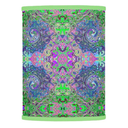 Marbled Lime Green and Purple Abstract Retro Swirl Lamp Shade