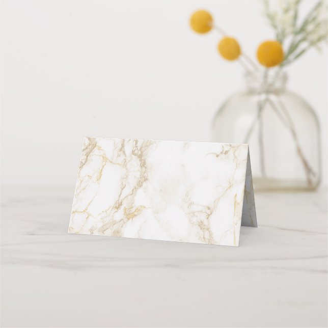 Marbled Look Wedding Folded Place Card (Front)