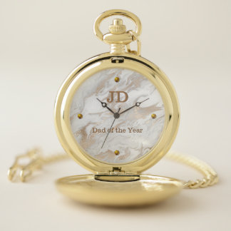 Marbled Looking Faced Custom Pocket Watch