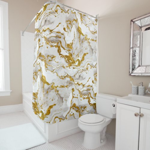 Marbled Mable Elegant Chic Shower Shower Curtain