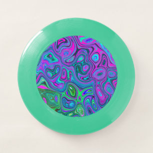 Marbled Magenta and Lime Green Groovy Abstract Art Wham-O Frisbee