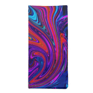Marbled Magenta, Blue and Red Abstract Art Cloth Napkin
