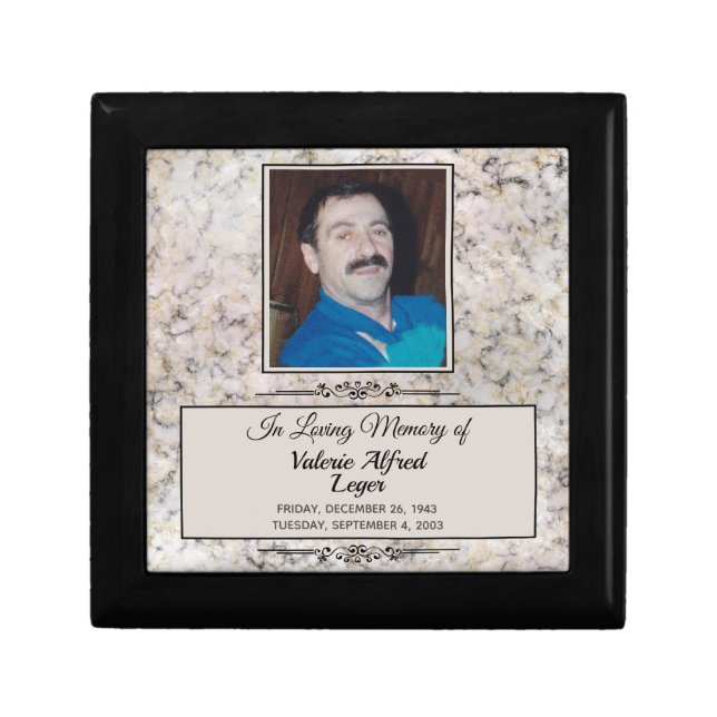 Marbled Memorial Custom Keepsakes Gift Box (Front)
