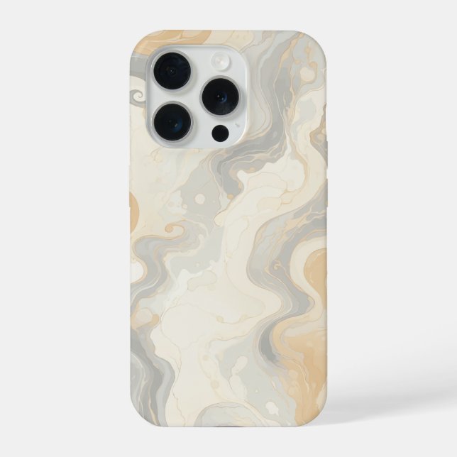 Marbled Milk Swirls Luxury Abstract Stone [ iPhone Case (Back)