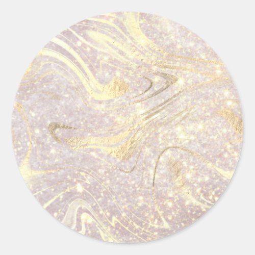Marbled Modern Elegant Rose Gold Blank  Classic Round Sticker