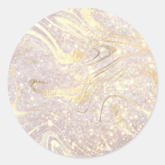 Marbled Modern Elegant Rose Gold Blank  Classic Round Sticker (Front)