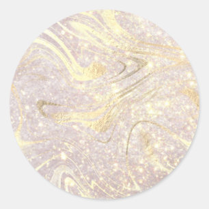 Marbled Modern Elegant Rose Gold Blank Classic Round Sticker