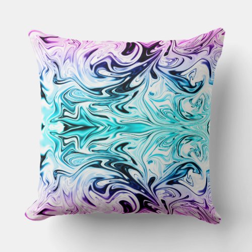 Marbled multi colored throw pillow