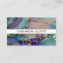 Marbled Multicolored & Gold Abstract Liquid Art Business Card