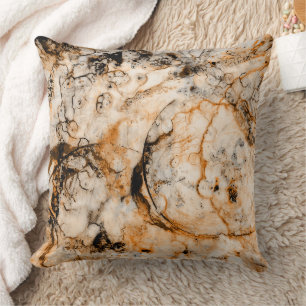 Marbled Organic Abstract Blue Green Black Throw Pi Pillow