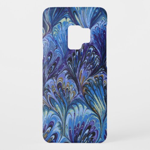 MARBLED PAPERABSTRACT BLUE PEACOCK PATTERNSWIRLS Case_Mate SAMSUNG GALAXY S9 CASE