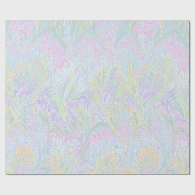 MARBLED PAPER,ABSTRACT PALE PINK 2 PEACOCK PATTERN WRAPPING PAPER