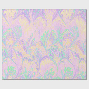 MARBLED PAPER,ABSTRACT PALE PINK PEACOCK PATTERN WRAPPING PAPER