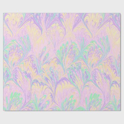 MARBLED PAPER,ABSTRACT PALE PINK PEACOCK PATTERN WRAPPING PAPER