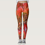 MARBLED PAPER,ABSTRACT RED BLUE PEACOCK PATTERN LEGGINGS<br><div class="desc">Digital artwork by Bulgan Lumini ©</div>