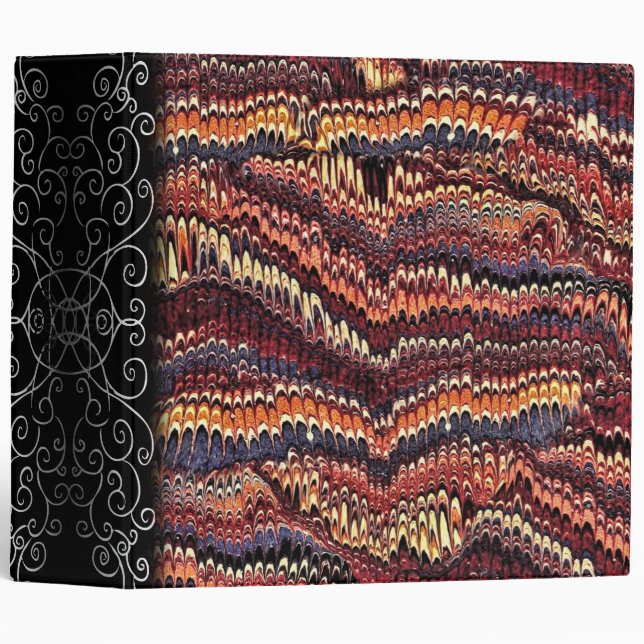 Marbled Paper Earthtone 3 Ring Binder (Front/Spine)