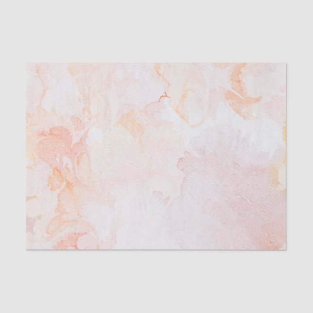 Marbled Peach and Pink Watercolor Tissue Paper (Front)
