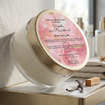 Marbled Pink and Gold Cosmetics Jar Label