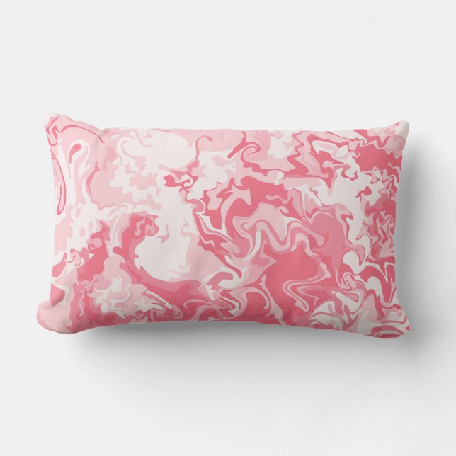 Marbled Pink Lumbar Pillow (Front)