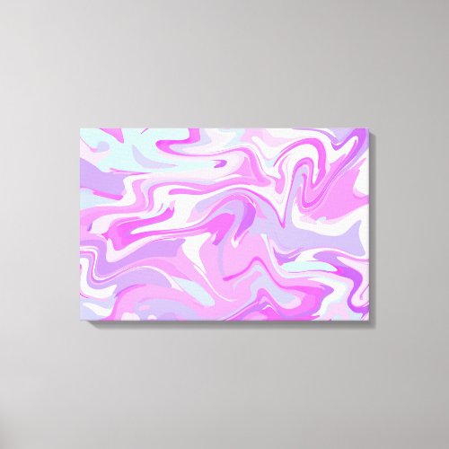 Marbled Pink Purple Turquoise Canvas Print