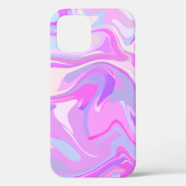 Marbled Pink Purple Turquoise Case-Mate iPhone Case (Back)