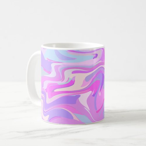 Marbled Pink Purple Turquoise Coffee Mug